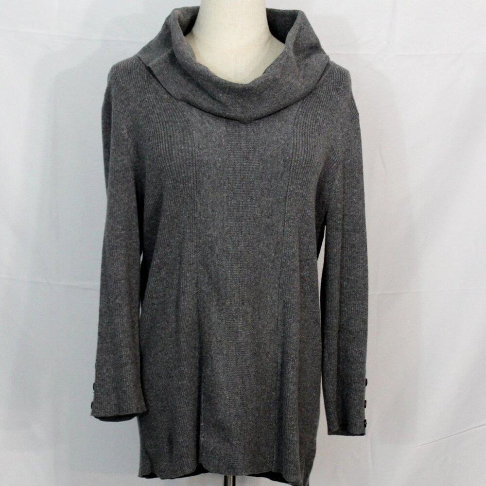 Dress Barn Gray Cowl Neck Sweater Size L